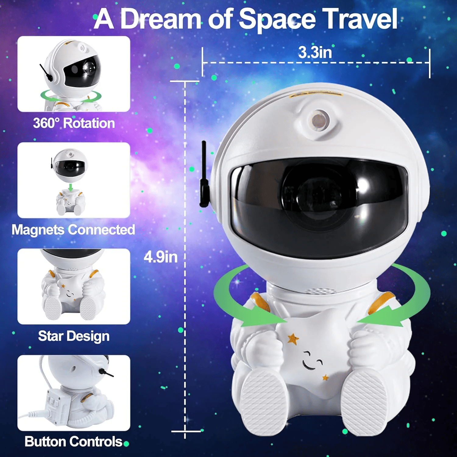 Astronaut stjernehimmel projektor